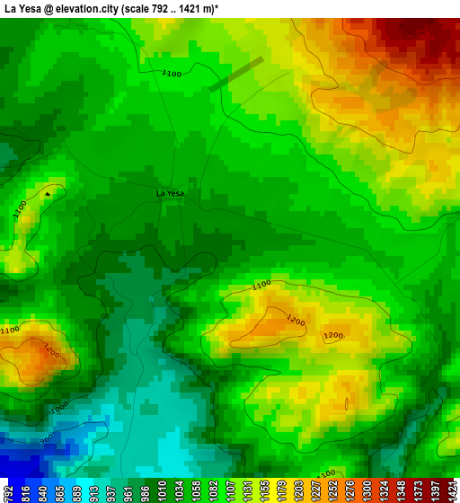 La Yesa elevation map