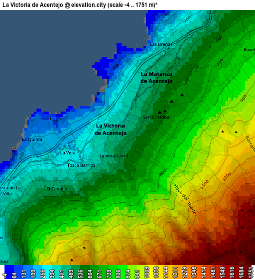 La Victoria de Acentejo elevation map