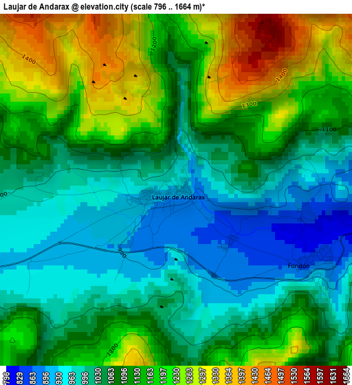 Laujar de Andarax elevation map