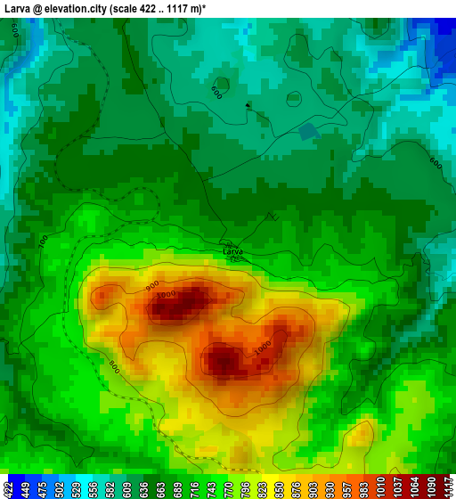 Larva elevation map