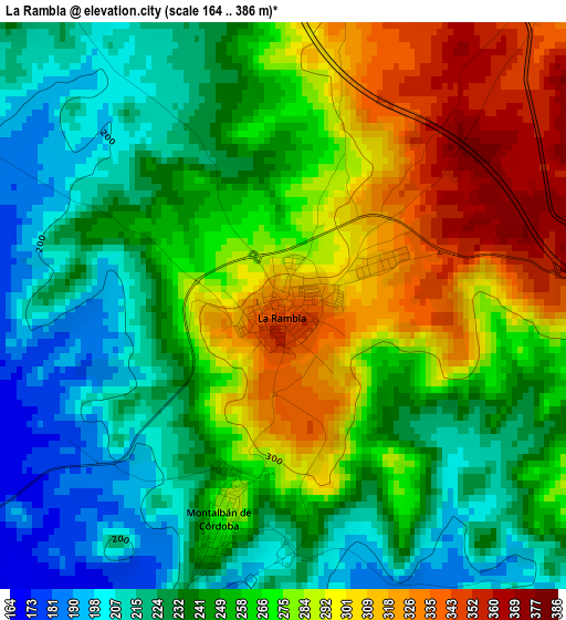 La Rambla elevation map