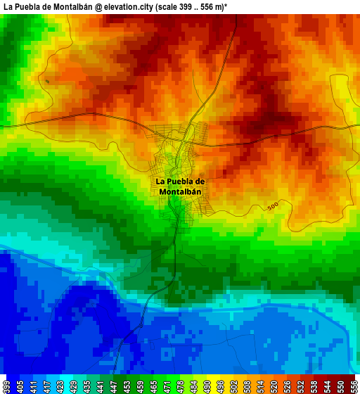 La Puebla de Montalbán elevation map