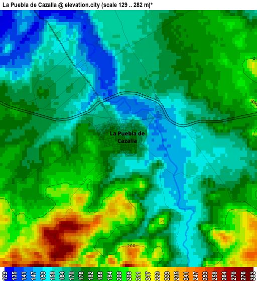 La Puebla de Cazalla elevation map