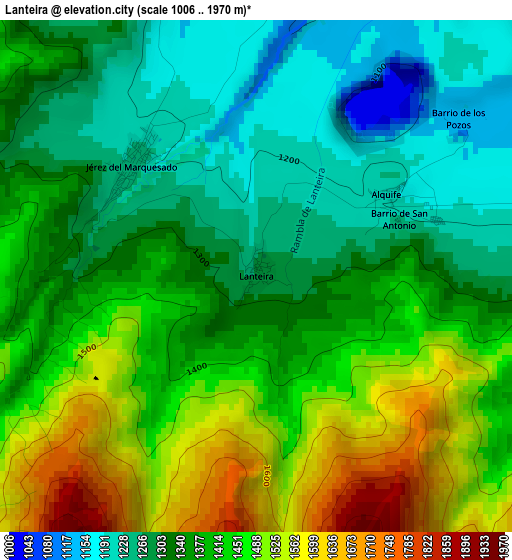 Lanteira elevation map