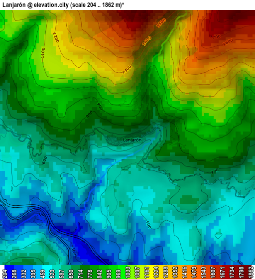 Lanjarón elevation map