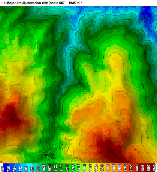 La Mojonera elevation map