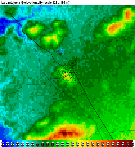 La Lantejuela elevation map