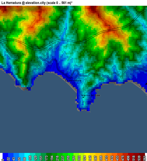 La Herradura elevation map