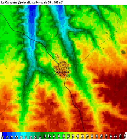 La Campana elevation map