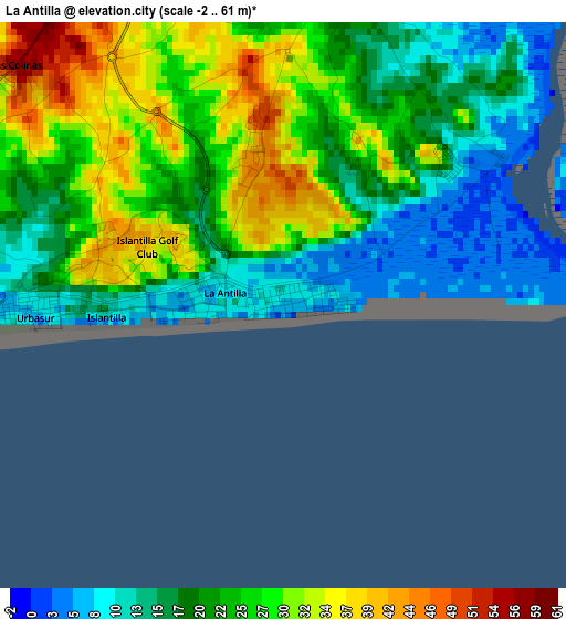 La Antilla elevation map