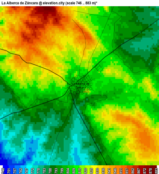 La Alberca de Záncara elevation map