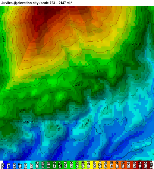 Juviles elevation map