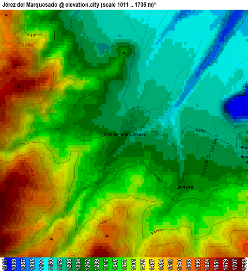 Jérez del Marquesado elevation map