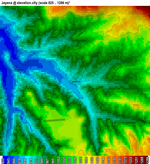 Jayena elevation map