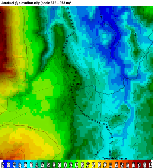 Jarafuel elevation map