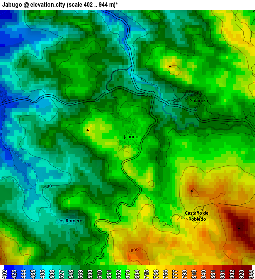 Jabugo elevation map