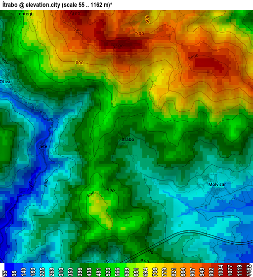 Ítrabo elevation map