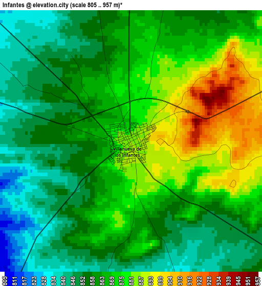 Infantes elevation map