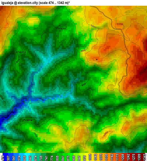 Igualeja elevation map