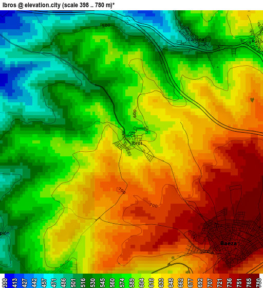 Ibros elevation map