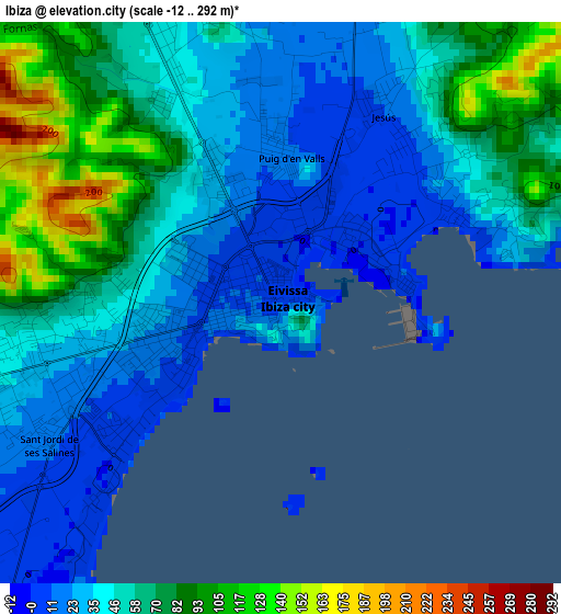 Ibiza elevation map