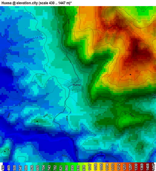 Huesa elevation map