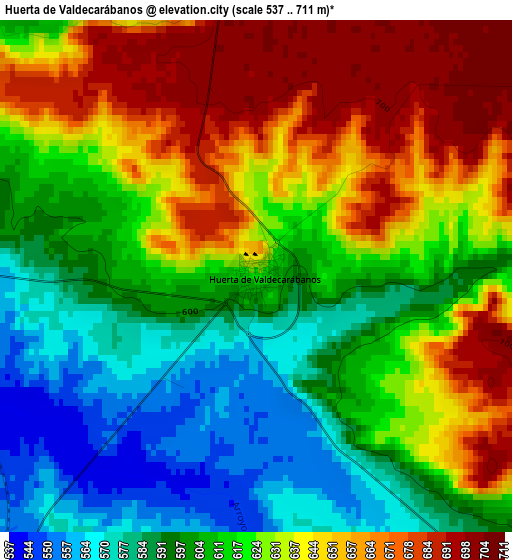 Huerta de Valdecarábanos elevation map