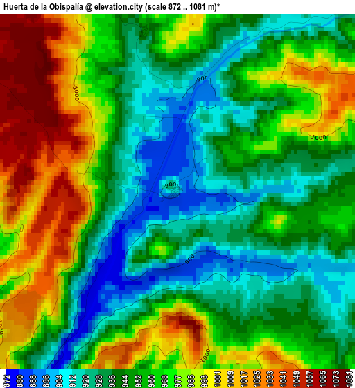 Huerta de la Obispalía elevation map