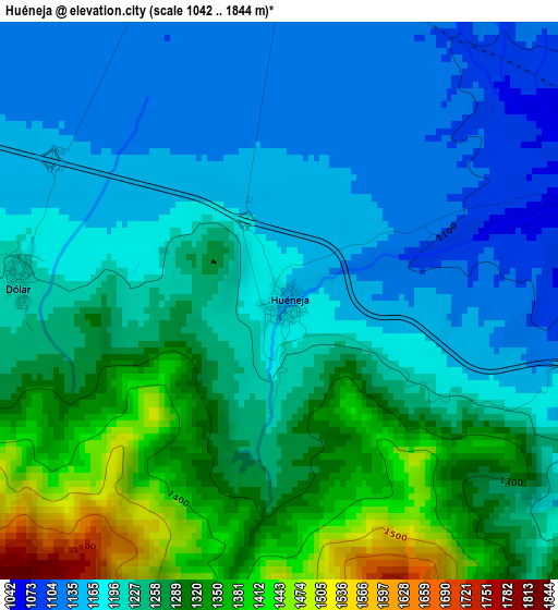 Huéneja elevation map