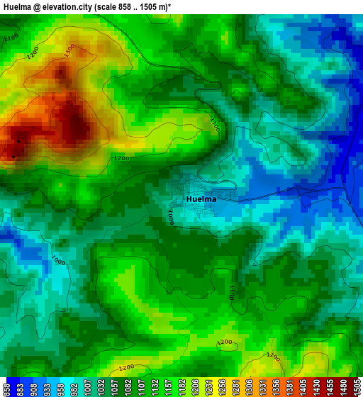 Huelma elevation map