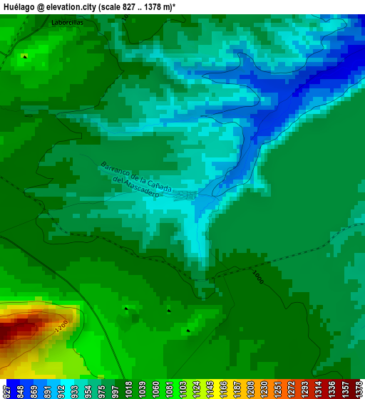 Huélago elevation map