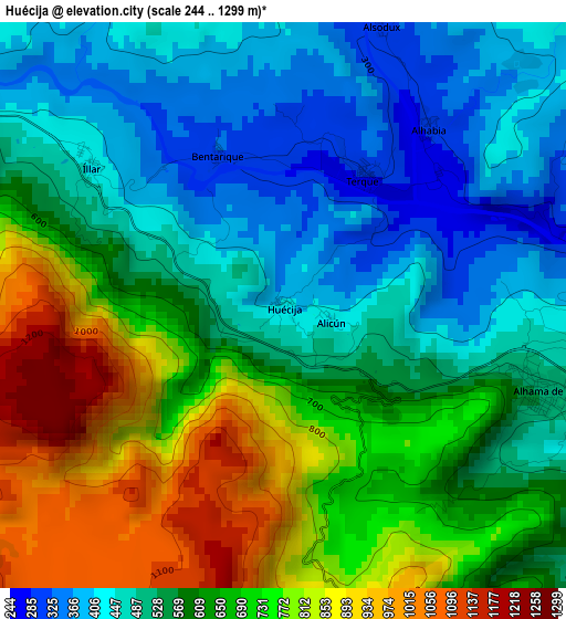 Huécija elevation map