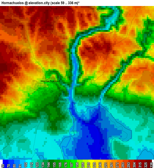 Hornachuelos elevation map