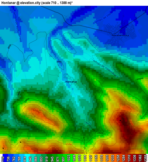 Hontanar elevation map