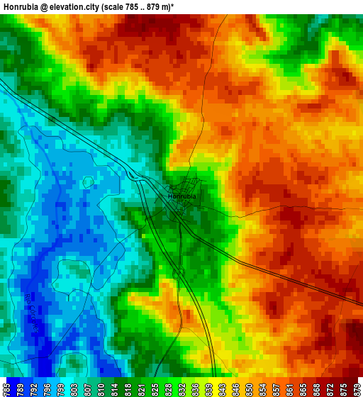 Honrubia elevation map