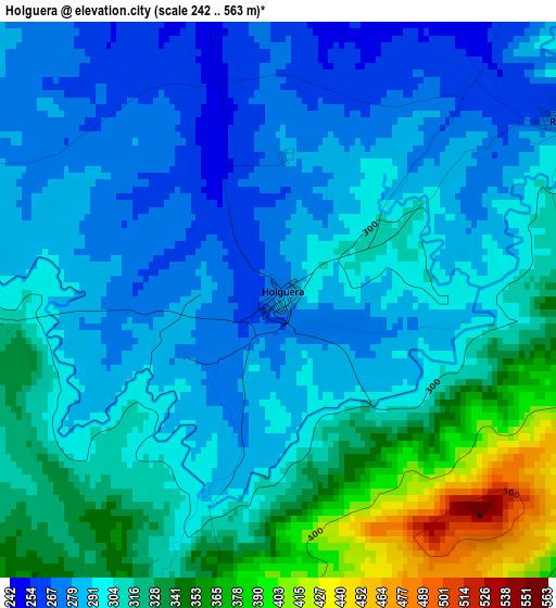 Holguera elevation map