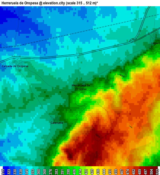 Herreruela de Oropesa elevation map