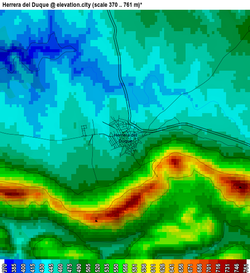 Herrera del Duque elevation map