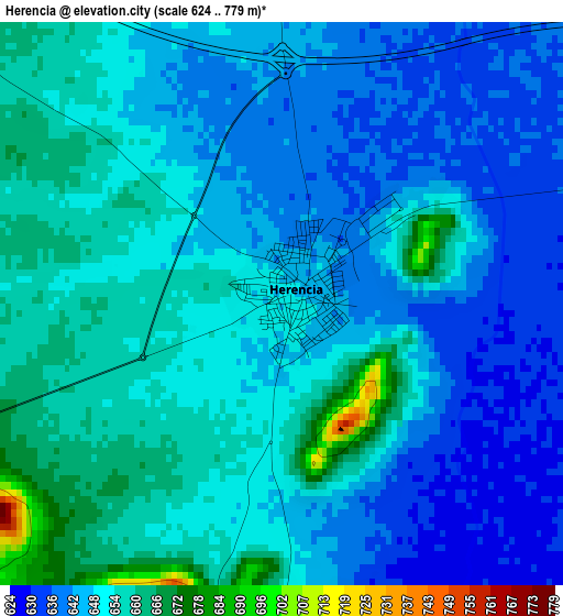 Herencia elevation map