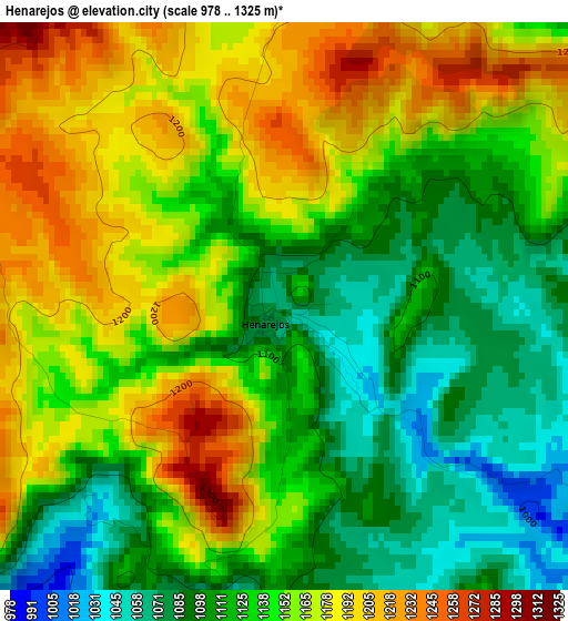 Henarejos elevation map