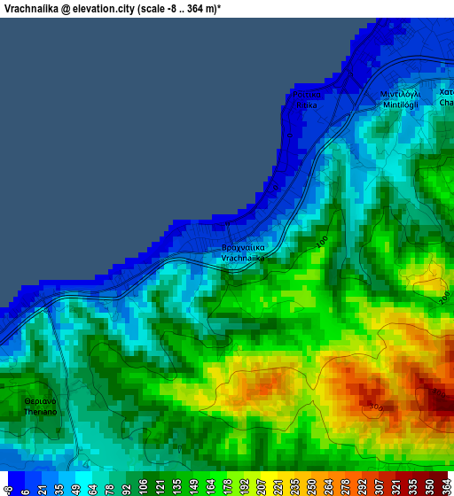 Vrachnaíika elevation map