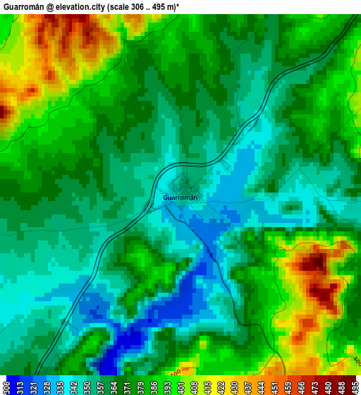 Guarromán elevation map