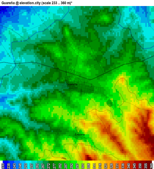 Guareña elevation map