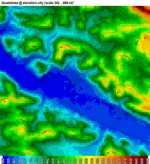 Guadalmez elevation map