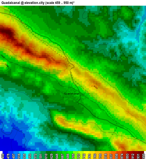 Guadalcanal elevation map