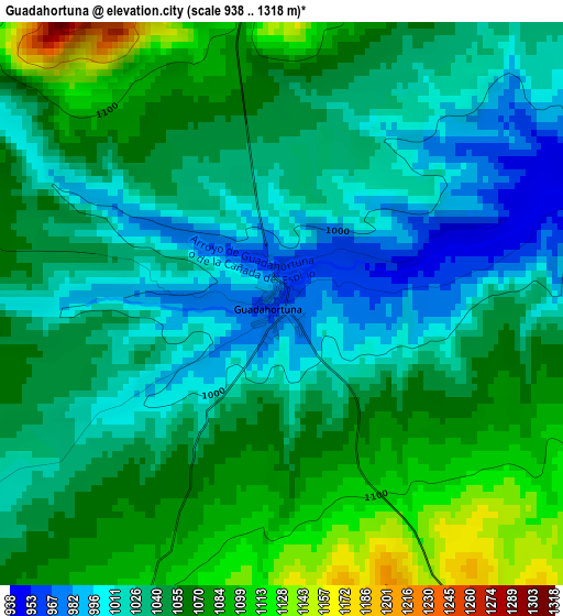 Guadahortuna elevation map