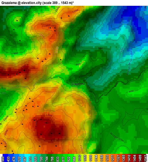 Grazalema elevation map