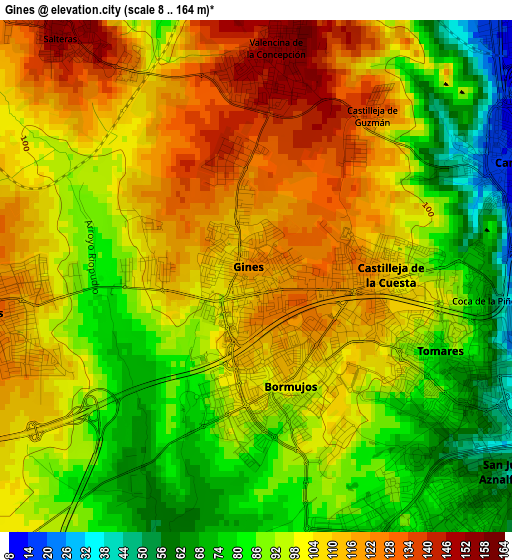 Gines elevation map
