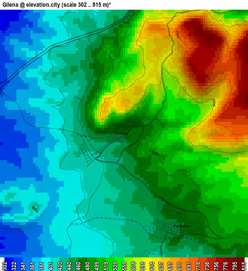 Gilena elevation map