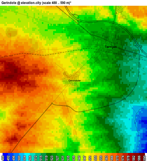 Gerindote elevation map